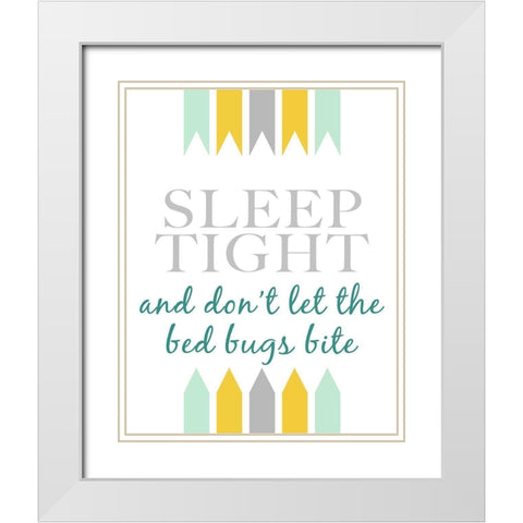 Woodsy Whimsy Sleep I White Modern Wood Framed Art Print with Double Matting by SD Graphics Studio