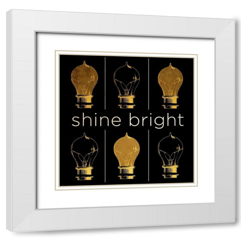 Shine and Illuminate I White Modern Wood Framed Art Print with Double Matting by SD Graphics Studio