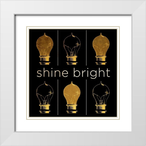 Shine and Illuminate I White Modern Wood Framed Art Print with Double Matting by SD Graphics Studio