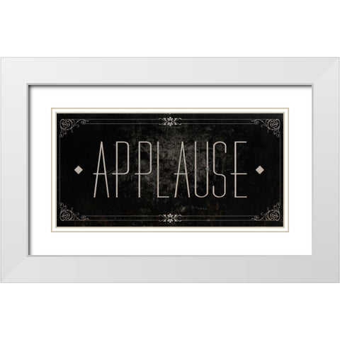 Silent Film Type I (Applause) White Modern Wood Framed Art Print with Double Matting by SD Graphics Studio