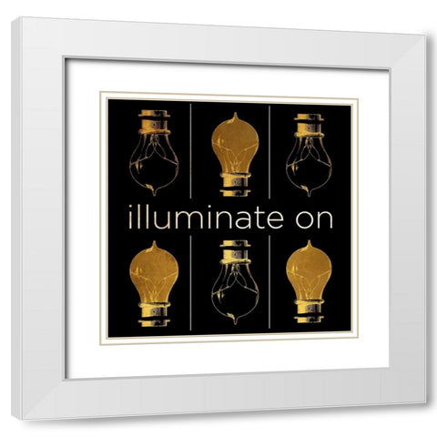 Shine and Illuminate II White Modern Wood Framed Art Print with Double Matting by SD Graphics Studio