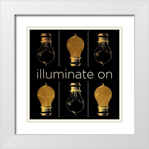 Shine and Illuminate II White Modern Wood Framed Art Print with Double Matting by SD Graphics Studio