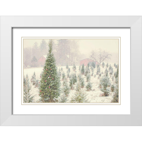 Holiday Cabin White Modern Wood Framed Art Print with Double Matting by Poynter, Kelly