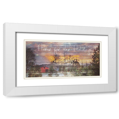 Home for the Holidays White Modern Wood Framed Art Print with Double Matting by Poynter, Kelly