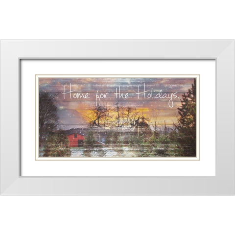 Home for the Holidays White Modern Wood Framed Art Print with Double Matting by Poynter, Kelly