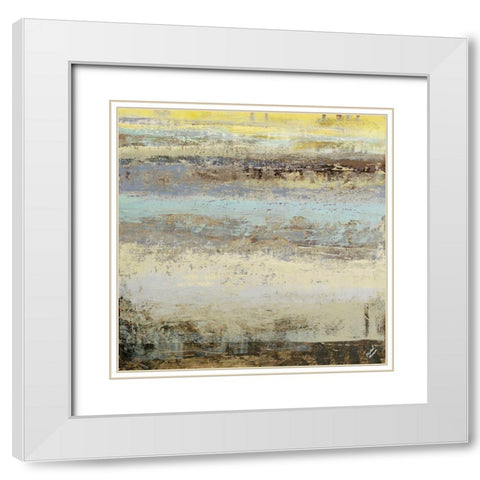 Origins Blue I White Modern Wood Framed Art Print with Double Matting by Marcon, Michael