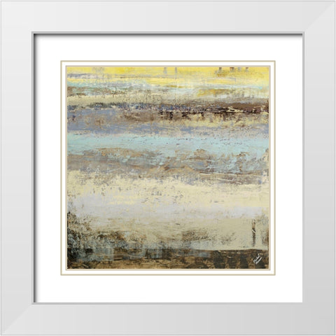 Origins Blue I White Modern Wood Framed Art Print with Double Matting by Marcon, Michael