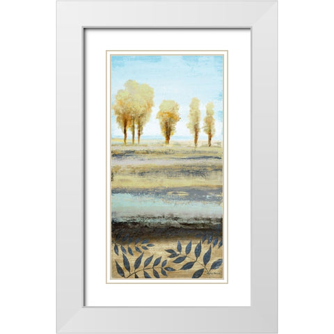 Tree line I White Modern Wood Framed Art Print with Double Matting by Marcon, Michael