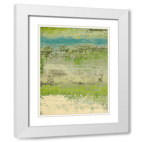 Organic Green I White Modern Wood Framed Art Print with Double Matting by Marcon, Michael