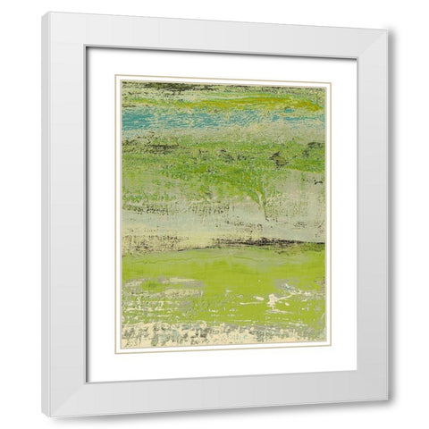 Organic Green II White Modern Wood Framed Art Print with Double Matting by Marcon, Michael