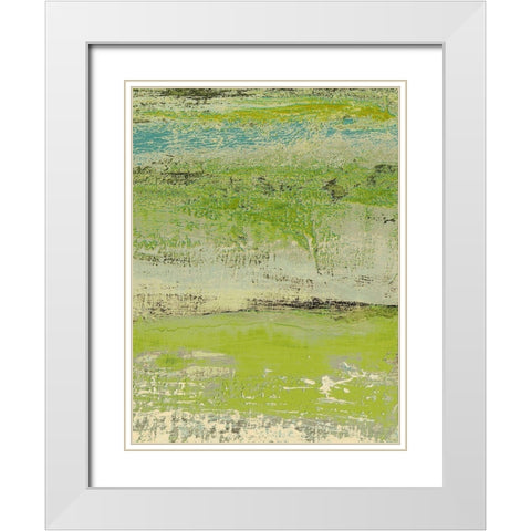 Organic Green II White Modern Wood Framed Art Print with Double Matting by Marcon, Michael
