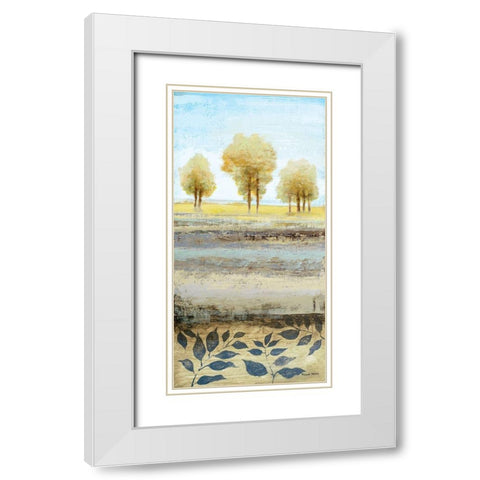 Tree line II White Modern Wood Framed Art Print with Double Matting by Marcon, Michael