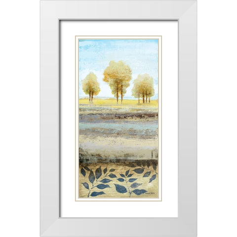Tree line II White Modern Wood Framed Art Print with Double Matting by Marcon, Michael