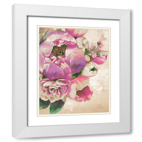 Beautiful Bouquet of Peonies in Pink I White Modern Wood Framed Art Print with Double Matting by Pinto, Patricia