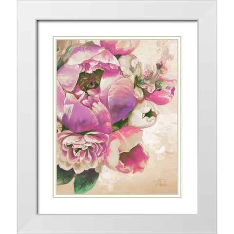 Beautiful Bouquet of Peonies in Pink I White Modern Wood Framed Art Print with Double Matting by Pinto, Patricia