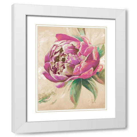 Beautiful Bouquet of Peonies in Pink II White Modern Wood Framed Art Print with Double Matting by Pinto, Patricia