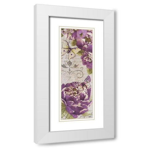 Beautiful Bouquet of Peonies Panel II White Modern Wood Framed Art Print with Double Matting by Pinto, Patricia