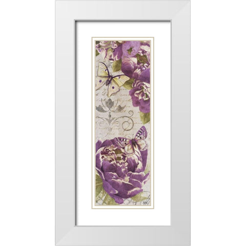 Beautiful Bouquet of Peonies Panel II White Modern Wood Framed Art Print with Double Matting by Pinto, Patricia