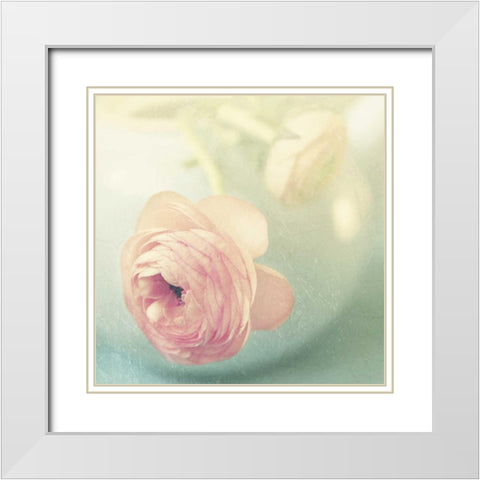 Vintage Pink Peony II White Modern Wood Framed Art Print with Double Matting by Gardner, Sarah