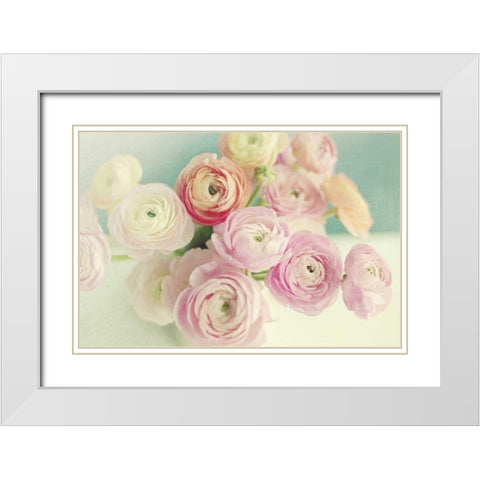 Blushing Blossoms White Modern Wood Framed Art Print with Double Matting by Gardner, Sarah
