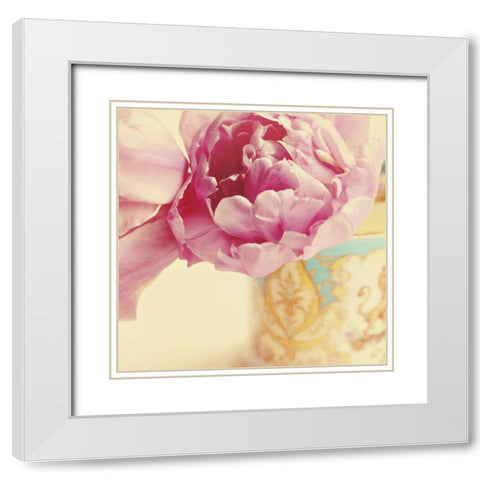 Elegant Vase Square White Modern Wood Framed Art Print with Double Matting by Gardner, Sarah