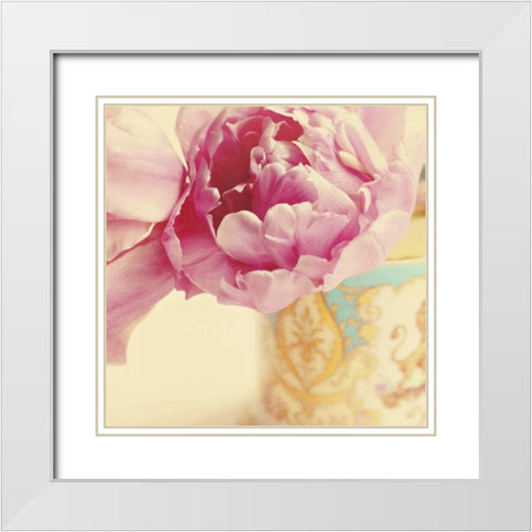 Elegant Vase Square White Modern Wood Framed Art Print with Double Matting by Gardner, Sarah