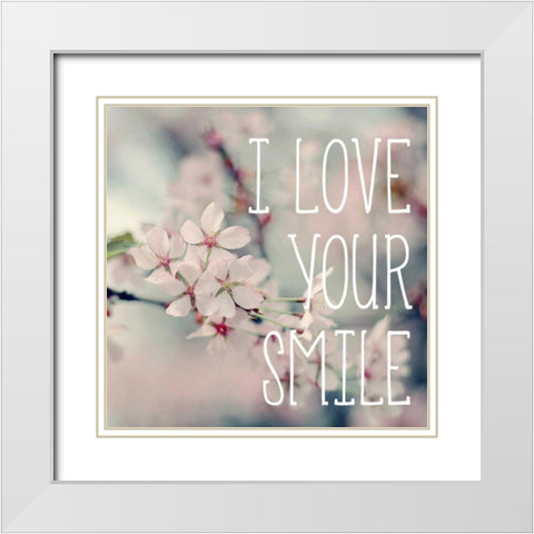 I Love Your Smile White Modern Wood Framed Art Print with Double Matting by Gardner, Sarah