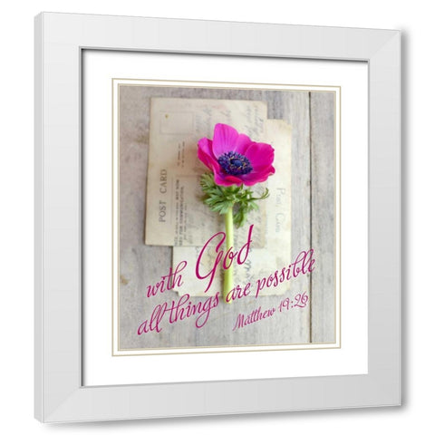 All things are Possible White Modern Wood Framed Art Print with Double Matting by Gardner, Sarah