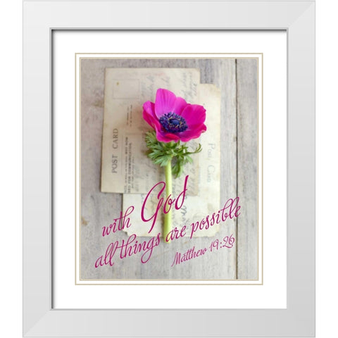 All things are Possible White Modern Wood Framed Art Print with Double Matting by Gardner, Sarah