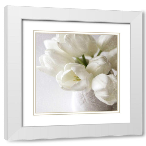 Vanishing in the White Elegance Square White Modern Wood Framed Art Print with Double Matting by Gardner, Sarah