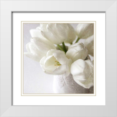 Vanishing in the White Elegance Square White Modern Wood Framed Art Print with Double Matting by Gardner, Sarah