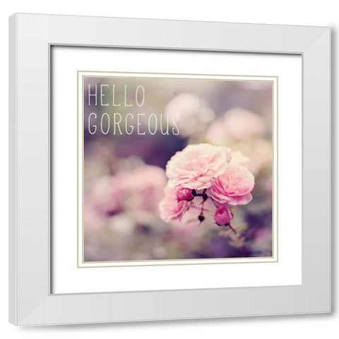 Hello Gorgeous White Modern Wood Framed Art Print with Double Matting by Gardner, Sarah