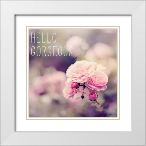 Hello Gorgeous White Modern Wood Framed Art Print with Double Matting by Gardner, Sarah