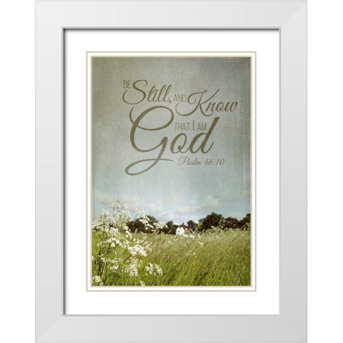 Be Still and Know White Modern Wood Framed Art Print with Double Matting by Gardner, Sarah