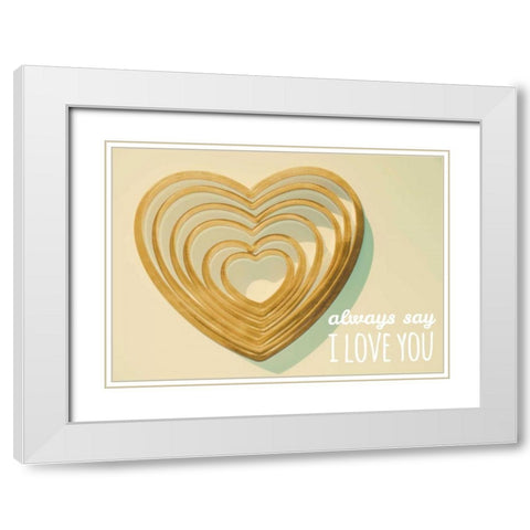 Always Say Gold White Modern Wood Framed Art Print with Double Matting by Peck, Gail