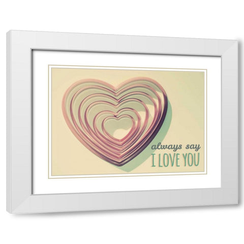 Always Say White Modern Wood Framed Art Print with Double Matting by Peck, Gail