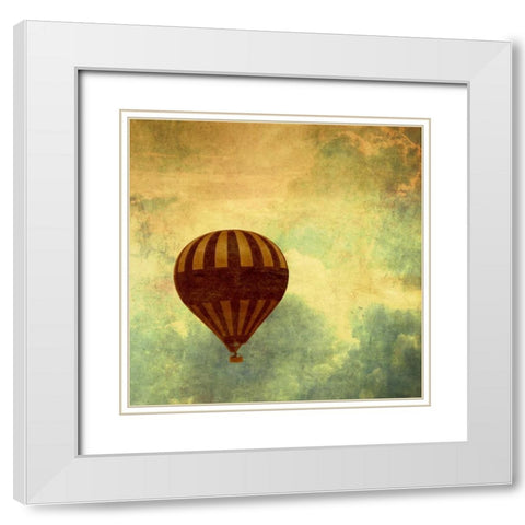 Air Balloon Ride White Modern Wood Framed Art Print with Double Matting by Peck, Gail
