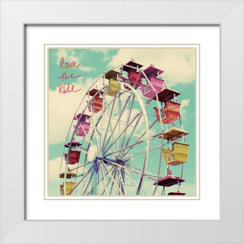 Love the Ride White Modern Wood Framed Art Print with Double Matting by Saghini, Lisa Hill