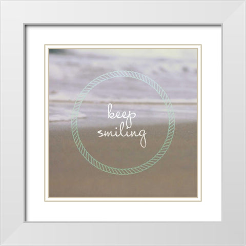 Keep Smiling White Modern Wood Framed Art Print with Double Matting by Saghini, Lisa Hill