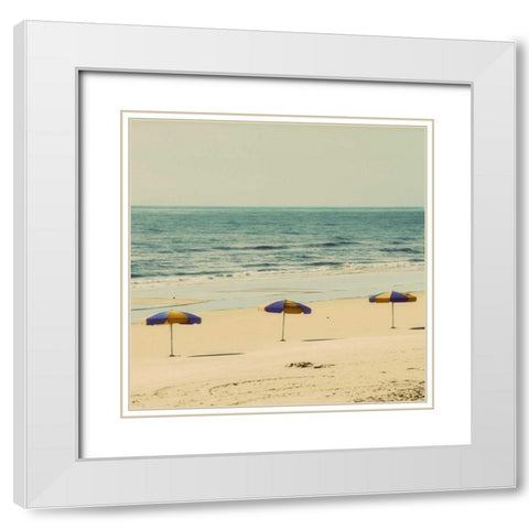 Beach Trip II White Modern Wood Framed Art Print with Double Matting by Peck, Gail
