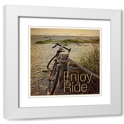 Enjoy the Ride White Modern Wood Framed Art Print with Double Matting by Peck, Gail