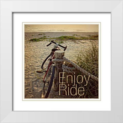 Enjoy the Ride White Modern Wood Framed Art Print with Double Matting by Peck, Gail