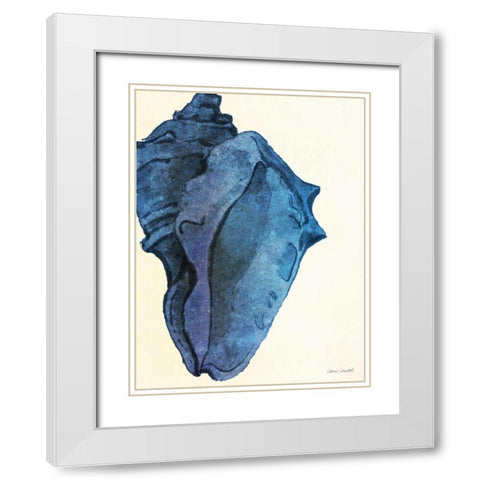 Blue Shell II White Modern Wood Framed Art Print with Double Matting by Loreth, Lanie