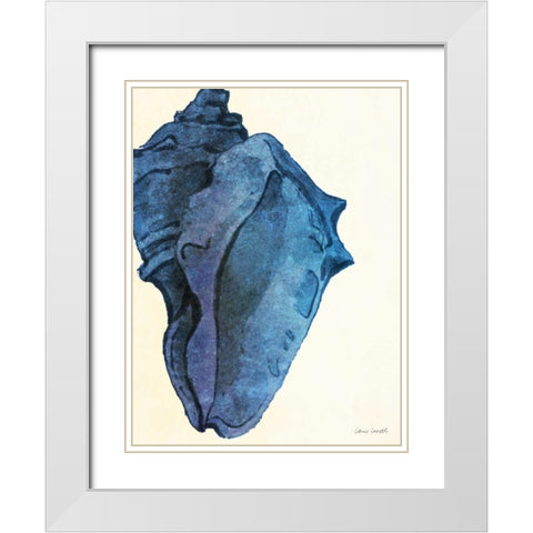 Blue Shell II White Modern Wood Framed Art Print with Double Matting by Loreth, Lanie