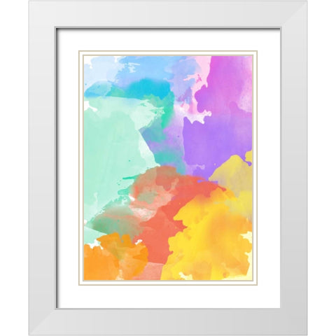 Watercolor Mess I White Modern Wood Framed Art Print with Double Matting by SD Graphics Studio