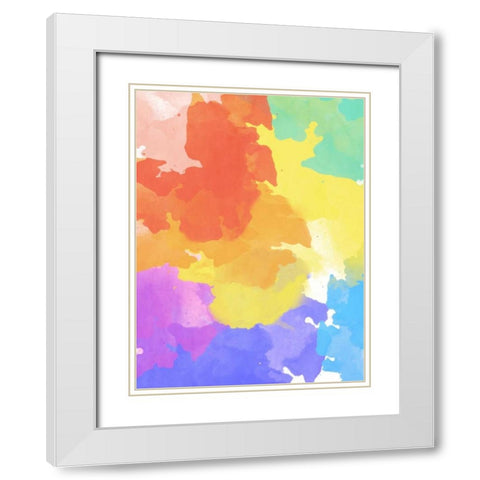 Watercolor Mess II White Modern Wood Framed Art Print with Double Matting by SD Graphics Studio