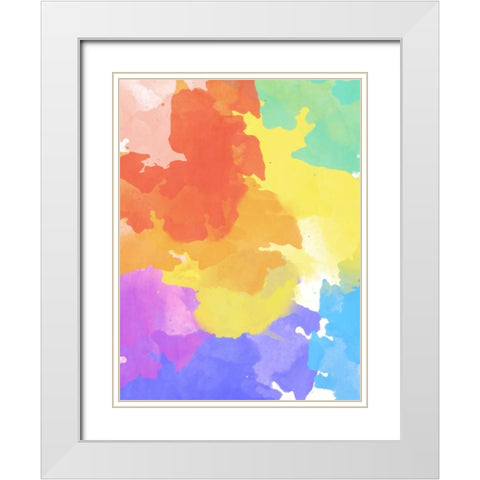 Watercolor Mess II White Modern Wood Framed Art Print with Double Matting by SD Graphics Studio