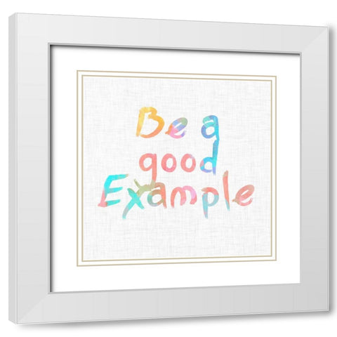 Colorful Linen Watercolors I White Modern Wood Framed Art Print with Double Matting by SD Graphics Studio