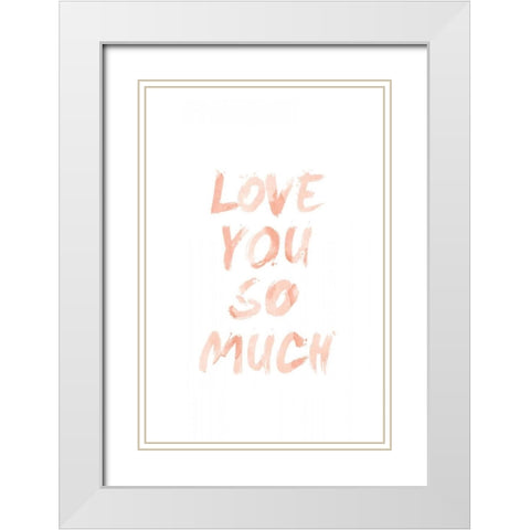 Love I White Modern Wood Framed Art Print with Double Matting by SD Graphics Studio
