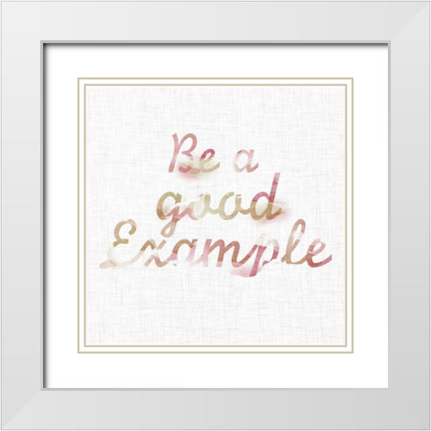 Linen Watercolors I White Modern Wood Framed Art Print with Double Matting by SD Graphics Studio